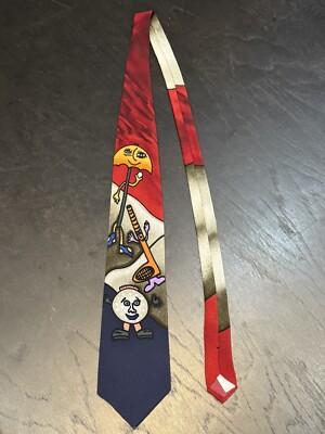 Vintage Silk Novelty Necktie Hauser Ware by Talson Made in USA Golf 3.5''