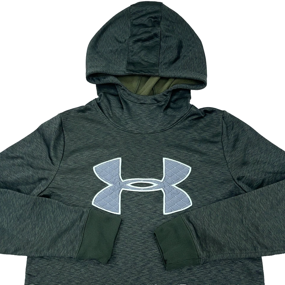 Under Armor Sudadera con Capucha Mujer Pequeña Verde Sudadera Suéter Calce Suelto Equipo Frío Oscuro Foto 2 de 4