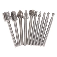 10pcs HSS High Speed Steel Burr Rotary Engraving Bit Set 3mm Shank Z8J3