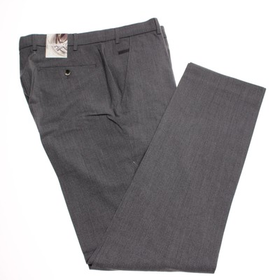 Meyer NWT Dress Pants Size 54 (38 US) in Solid Gray Polyester & Wool Blend Bonn