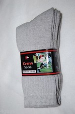 Mens Socks THREE PAIR Crew Socks GRAY Sock Size 10-13