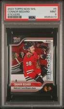 2023 Topps Now Connor Bedard #5 1st NHL Goal Blackhawks Rookie Card PSA 9