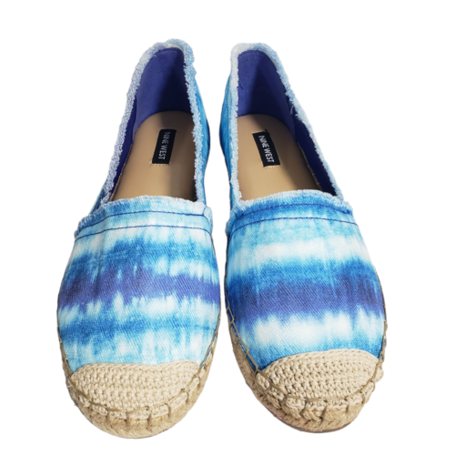 Nine West Womens Maybe Medium Blue Fabric Slip On Espadrille Flat Shoes Size 7.5 - 第 1/9 張圖片