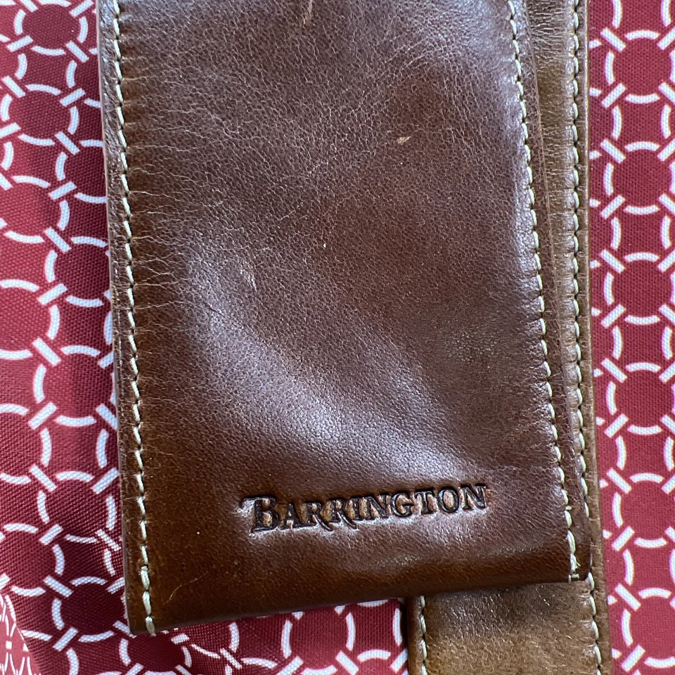 Bolso de Lona Barrington Weekender Lona Cuero Rojo Marrón Nuevo Foto 4 de 4