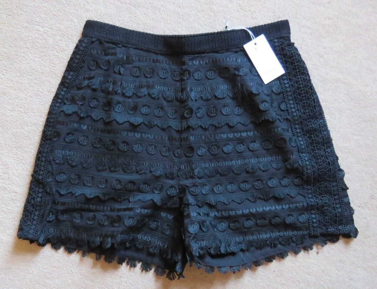 EVARAE Layla Lace Embroidered Shorts Black UK 8/10/12/14/16 - Tag
Opens in a new window or tab