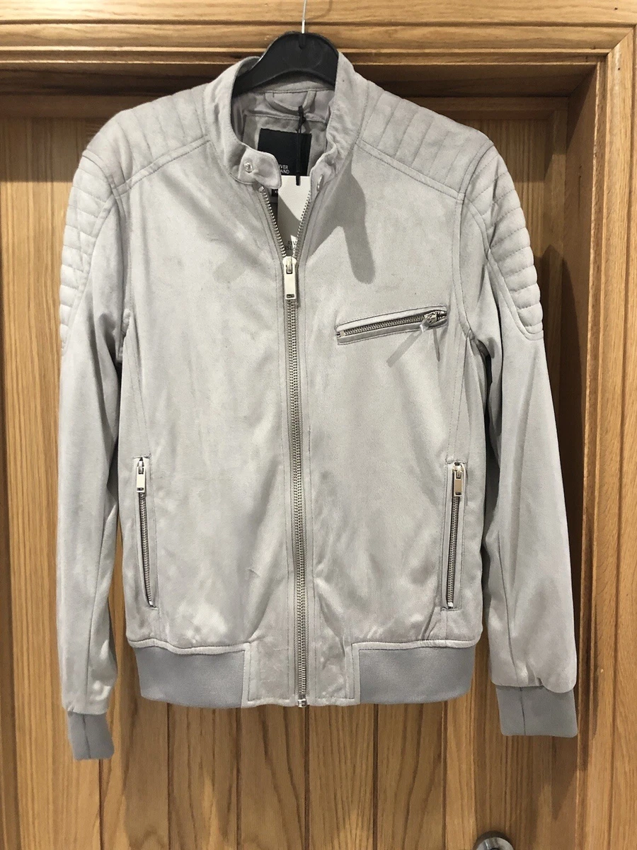 Grey suede jacket river deals island