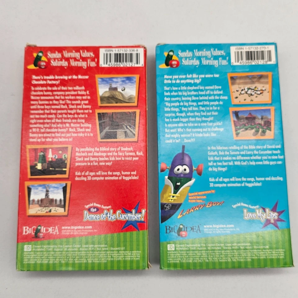 VeggieTales Lot 4 VHS: Dave & The Giant Pickle, Josh & The Big Wall, and More - Image 4 of 4