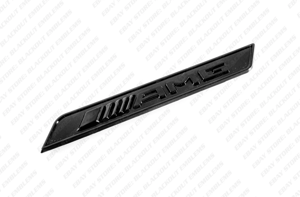 Gloss Black Side Fender Emblems Badge Plate for Mercedes-Benz AMG R170 R171 H247 - Image 3 of 4