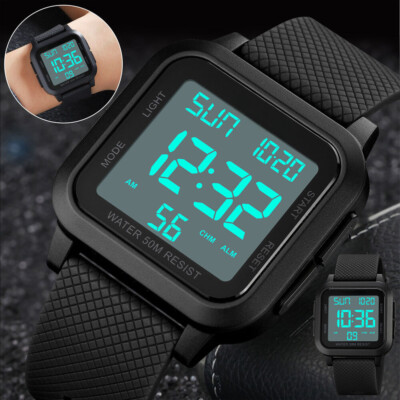 #ad Men#x27;s Military Sports Watch LED Screen Large Digital Face Waterproof Wristwatch $10.99