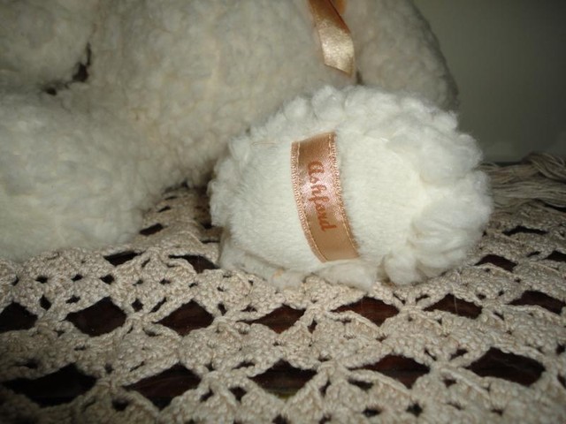 Aurora UK White Wooly ASHFORD TEDDY BEAR Handmade 15 inch for sale online