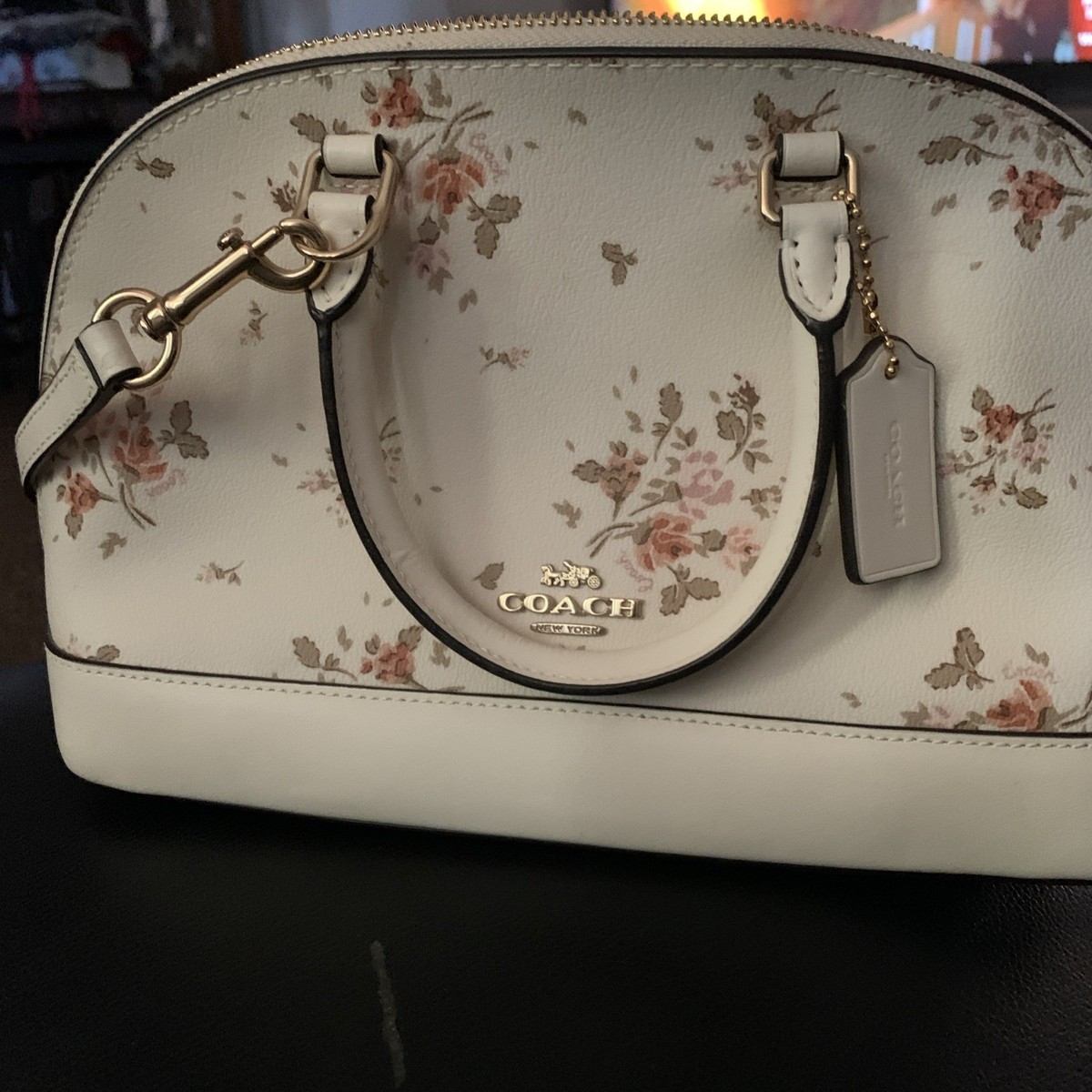 COACH ROSE BOUQUET PRINT MINI SIERRA SATCHEL CHALK MULTI