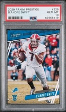 🏈 D'Andre SWIFT RC Rookie PSA 10 2020 Panini Prestige #229 POP 7 🔥 Gem Mint