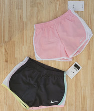 Nike Girls Dri-FIT Lined Running Shorts Lot of 2 Black Pink White