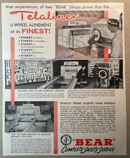 Original 50s Ad Bear Telaliner Wheel Alinement Safety Service Equipment Original 50s Ad Bear Telaliner Wheel Alinement Safety Service Equipment
