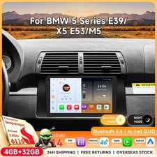 9" QLED Carplay Android 14 8-Core GPS Stereo Radio Navi For BMW E39 M5 Plug&Play
