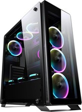 Sahara PC Case (5 x TZMRIT PRISM 4MAX ARGB-Fans, Schwarz)
