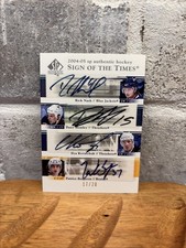 04-05 Sign Of The Times NHL Quad Auto! Bergeron Kovalchuk, Nash, Heatley!