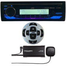 JVC Single DIN Marine USB AUX Stereo CD Receiver, Remote, SiriusXM Antenna