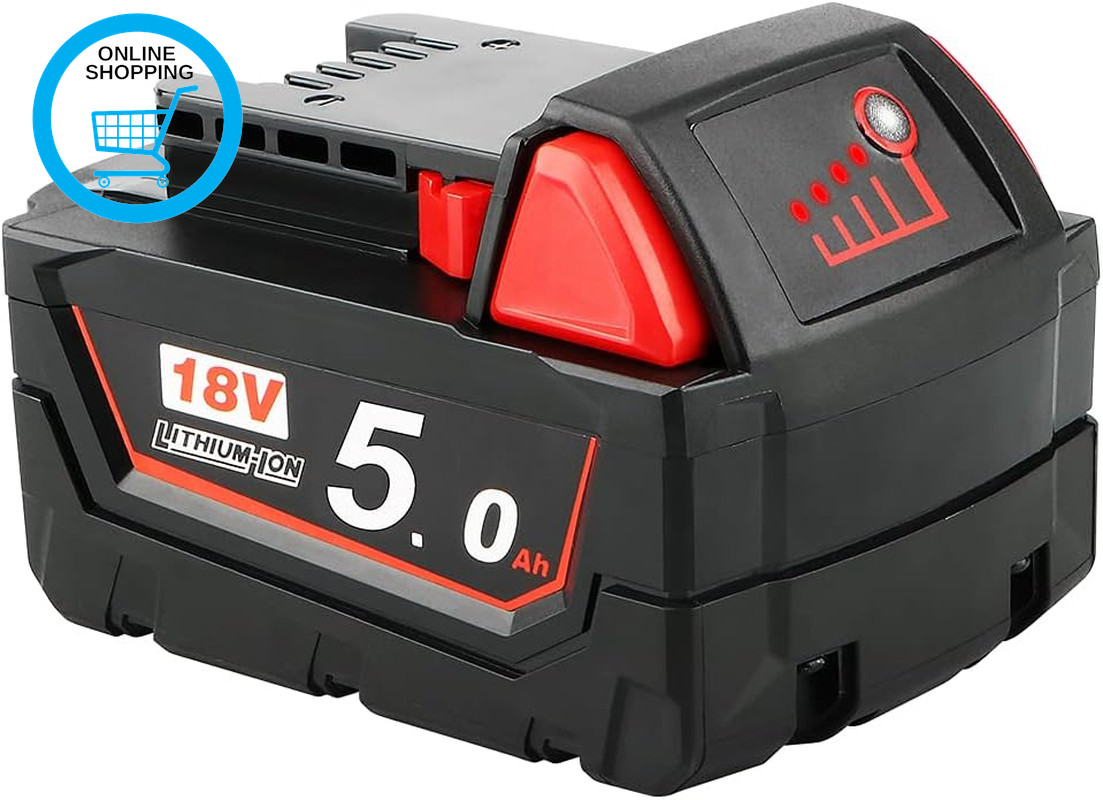 P0WER ELEKTR0 5.0Ah Lithium-Ion Battery Compatible with Milwaukee M18 18V Tools