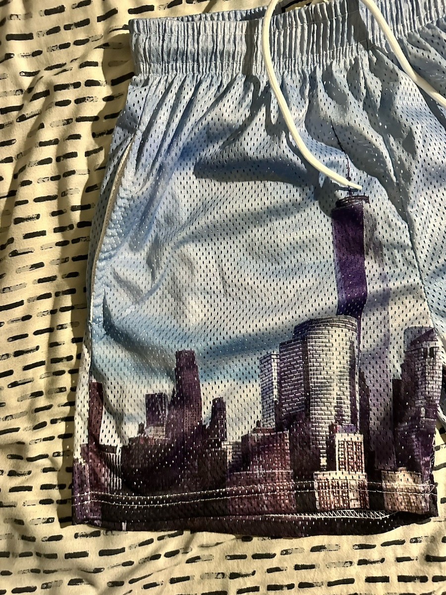 Eric Emanuel EE New York City NYC Skyline Blue Shorts M | eBay