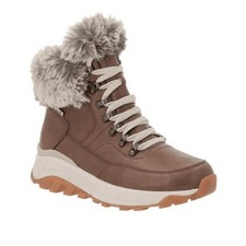 Image of Rieker Womens Boots Brown Leather Water Resistant Side Zip Ladies Shoes - W0063