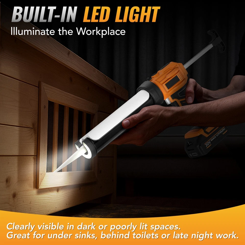 Pistola de calafateo inalámbrica SYKRSS 2 baterías de 2000 mAh pistola de calafateo alimentada por batería 20 V Foto 4 de 4