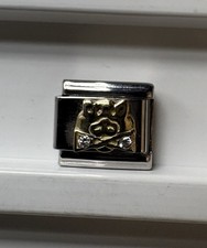 NEW Genuine Nomination.  CLASSIC SIZE. PIG with CLEAR CZ'S . Gold Charm
