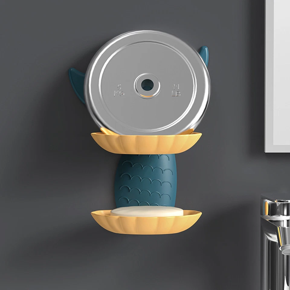 1 Support De Savon Double Couche En Forme De Poisson Doré Pour Salle De Bain - Photo 2/4