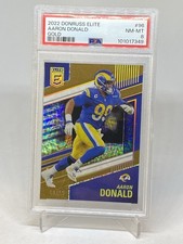 2022 DONRUSS ELITE #96 AARON DONALD GOLD SP/10 LOS ANGELES RAMS PSA 8 POP 1