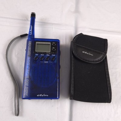 LL Bean Mini 300 World Band Receiver Eton Handheld AM/FM Shortwave Radio Blue