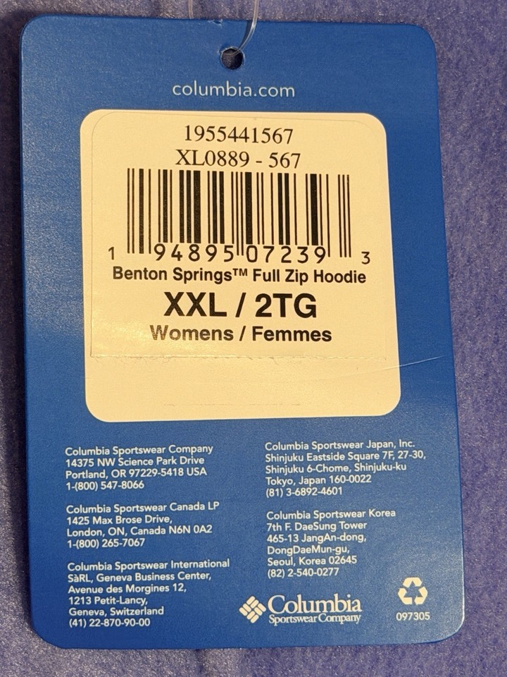 Columbia Benton Springs Full Zip Women's Fleece Jacket Blue Breathable ...
