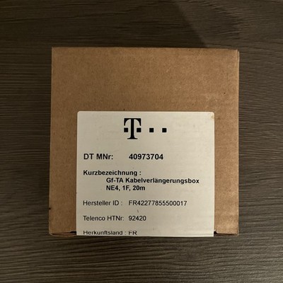Glasfaser Verlängerungsbox 20m Gf-TA Ne4, 1F Verlängerungskabel Neu