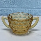 Vintage Amber Depression Glass Jeanette Cube Cubist Open Sugar Bowl