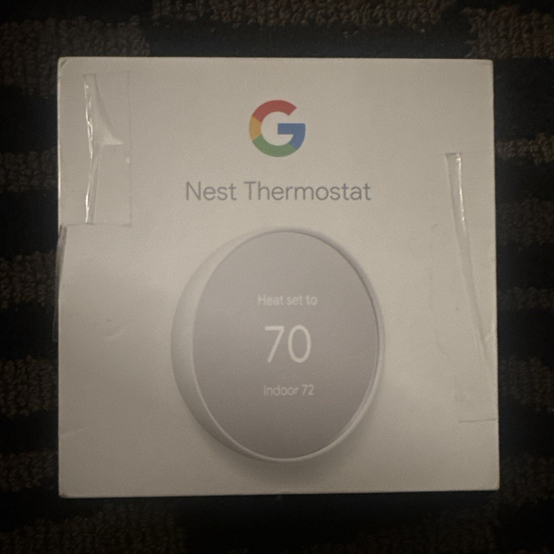 Google Nest Thermostat White Wi-Fi Programmable w/ Display, Google Home