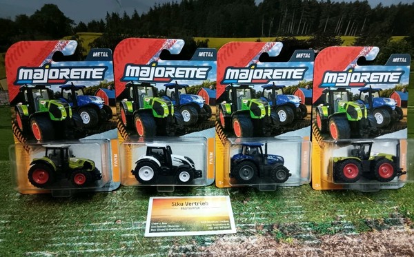 Majorette Construction 4X Versch.Traktoren,1:64, Metall/Kunststoff,Neu In Ovp-image