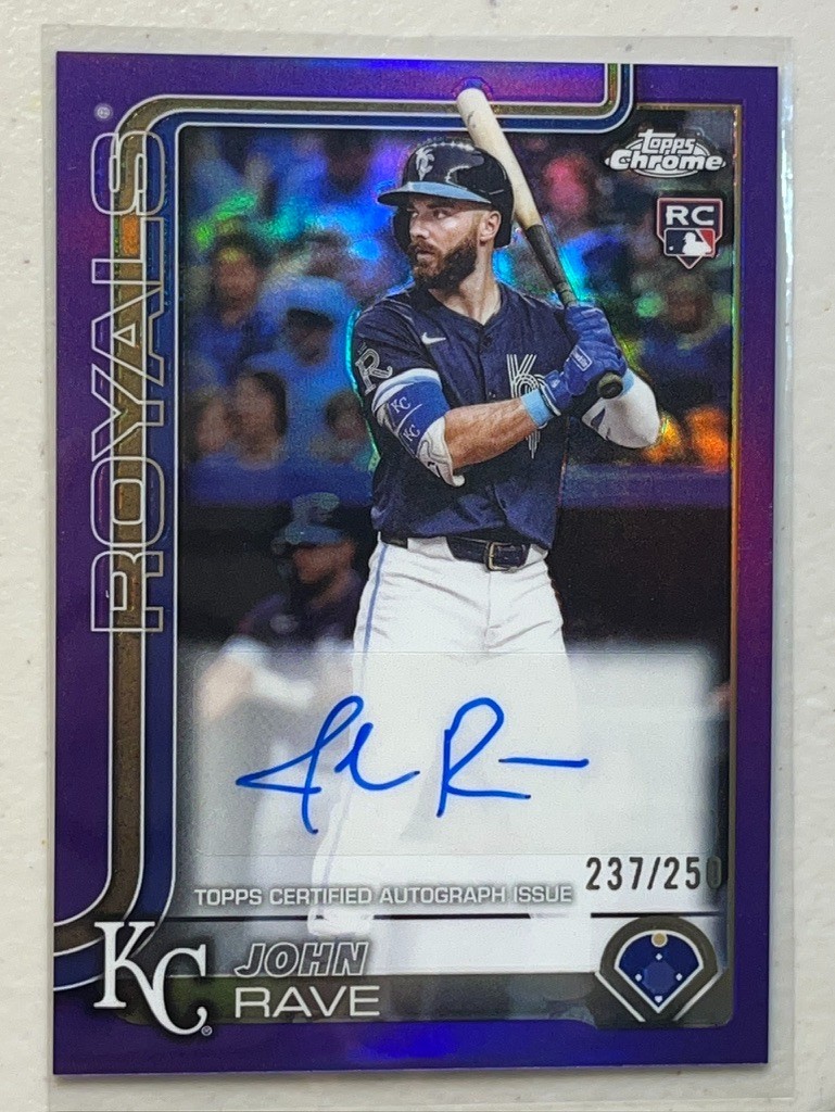 John Rave 2025 Topps Chrome 237 /250 Purple Refractor RC Auto Autograph Rookie
