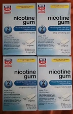 LOT of 4 Rite Aid Nicotine Gum Original SF 2mg 110 Each Compare To Nicorette