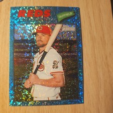 2026 Topps Heritage Chrome Blue Sparkle #296 TJ Friedl, Cincinnati Reds