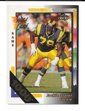 1992 NFL Wild Card Jackie Slater 1000 STRIPE SSP #3 Los Angeles Rams HOF RARE