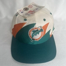 Vintage Miami Dolphins Hat Cap Snap Back Sharktooth Logo Athletic NFL