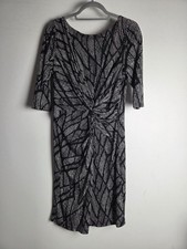 South Knot Front Midi Dress Size 14 Smart Casual Slimming