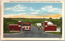 Staunton Virginia VA, Entrance to Woodrow Wilson General Hospital, Postcard