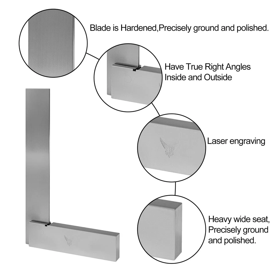 Machinist Square Set, 2", 3", 4" and 6" Squares in Case L-Testing Measuring Tool - Image 2 of 4