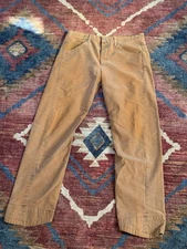 Vintage 70s 80s Levi’s Orange Brown Corduroy Engineer Pant 36x32 Rare Medium