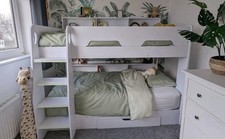 Orion White Wooden Storage Bunk Bed Frame Only - 3ft Single