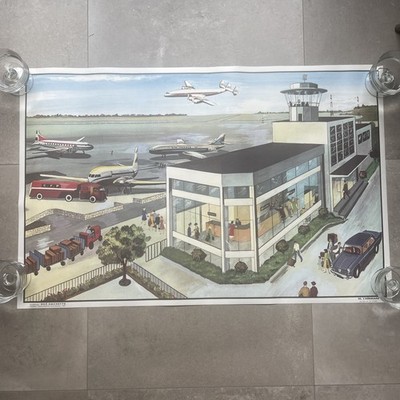 School poster 25 - Le zoo 30 - L'aerogare OGÉ HACHETTE - 1960