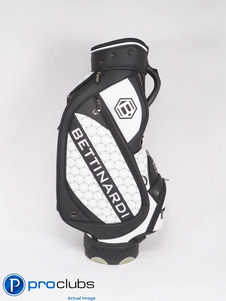 ¡Nuevo! Mini bolso Bettinardi Staff con correa única con capucha de lluvia - blanco/negro #458159 Foto 2 de 4