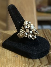 10 stone diamond ring.Gold Nugget -linear sid...