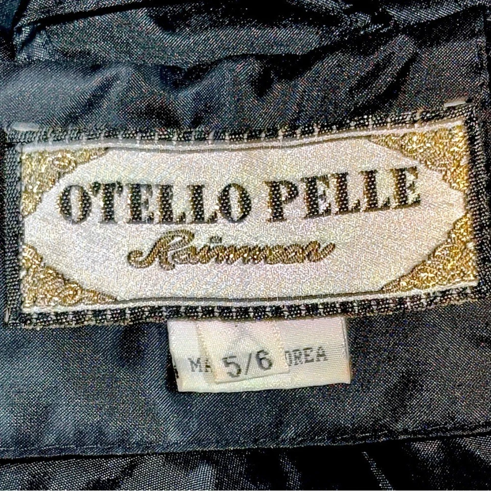 🧥🌧️ OTELLO PELLE Vintage 1980s Black Rubberized Trench Raincoat Women's 5/6 - Image 4 of 4