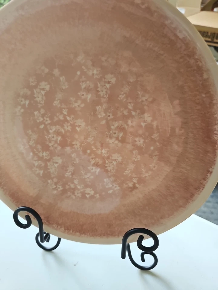 4 platos de cena florales Nicole Miller de 10,5 pulgadas rosa polvoriento nuevos Foto 3 de 4